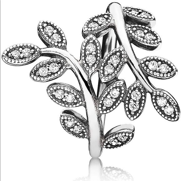 Authentic Pandora Ring Sparkling Leaves Sterling Silver Ring 190921CZ - Picture 2 of 4